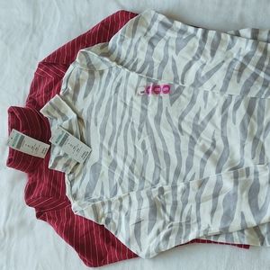 Gymboree Tiger Love turtleneck shirts (red and cream/gray) NWT Size 9